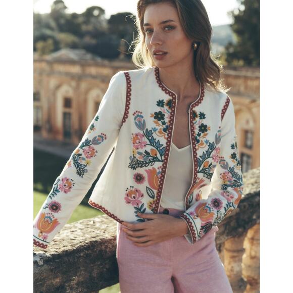 Embroidered Linen Jacket - Picture 2 of 4